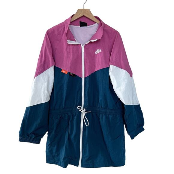 Nike Sportswear Icon Clash Track Jacket Windbreaker Pink Blue Women’s Size Large - Picture 3 of 16